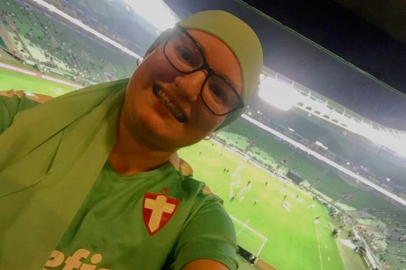 Barbara Souza, torcedora do Palmeiras, que usou o amor pelo time para lutar contra câncer de mama Foto: Arquivo pessoal