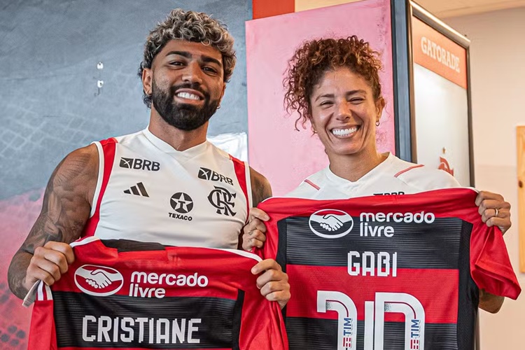Gabigol e Cristiane no Flamengo | Foto: Paula Reis/Flamengo