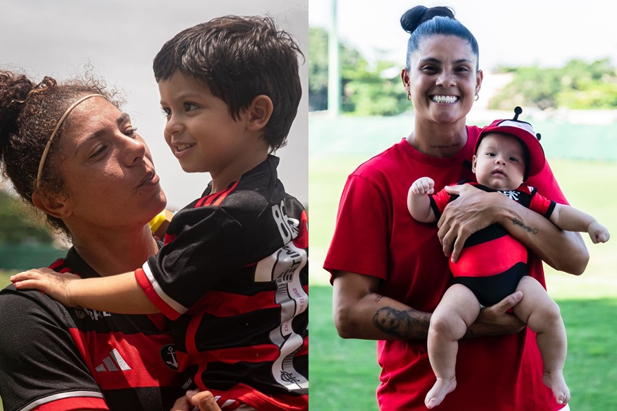 Cristiane a Sole James com seus filhos. Fotos: Paula Reis/CRF e Guilherme Ribeiro