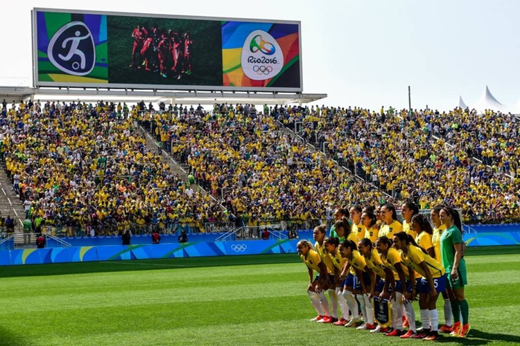 Seleção Brasileira de futebol feminino nas Olimpíadas do Rio-2016. Foto: Fernando Dantas/Gazeta Press